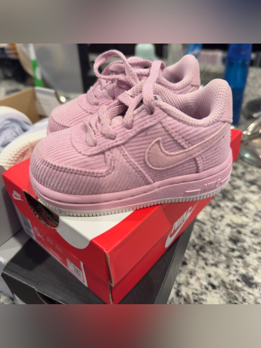 Nike Kids Pink Corduroy Air Forces